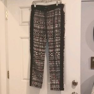 EXPRESS Pink Black White Geometric Pants - Medium